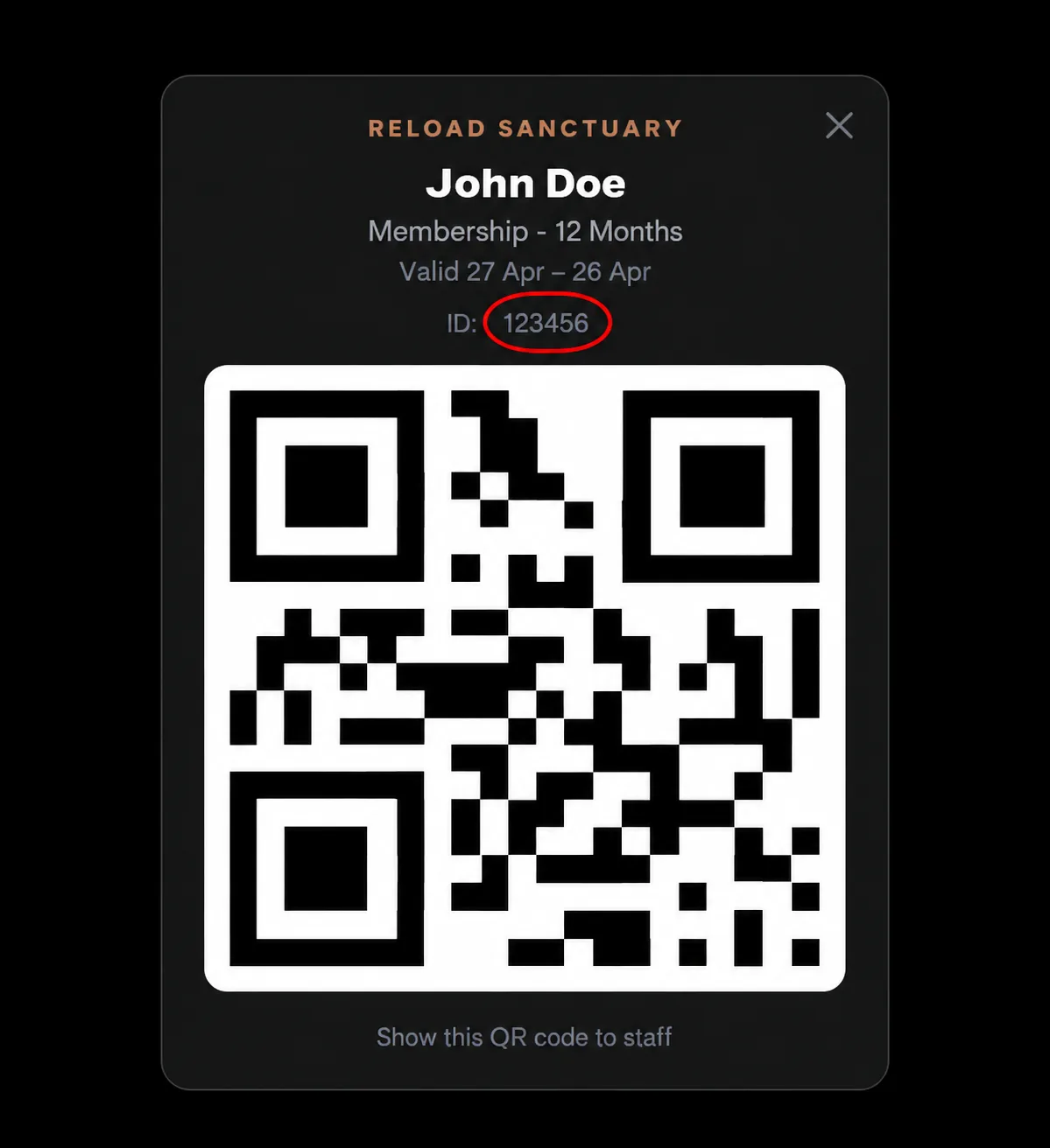 GymMaster QR code example